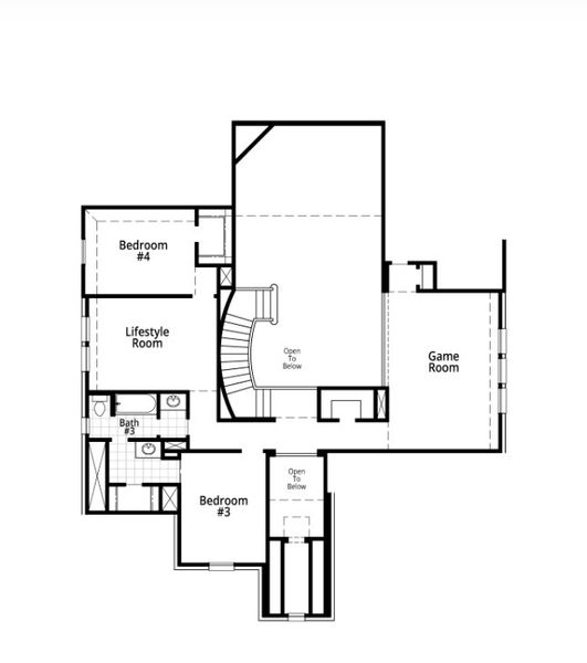 2D floor plan layout for the Sheffield by Highland Homes in The George, Richmond, TX (Image 28).