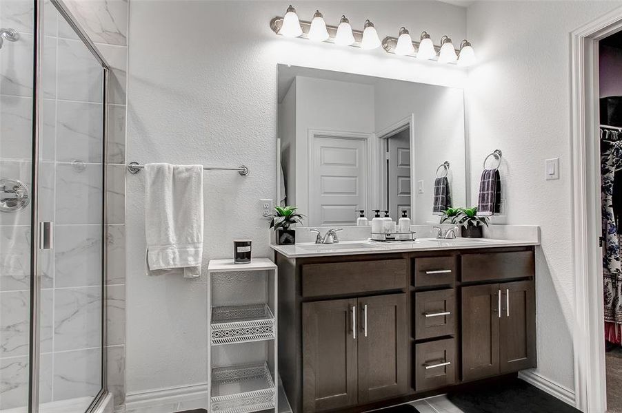 Primary bathroom with double vanity