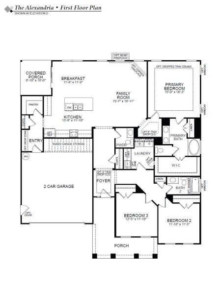 2D floor plan layout for the Alexandria by Eastwood Homes in Arbor West, Dawsonville, GA (Image 3). 2D floor plan layout for the Alexandria by Eastwood Homes in Arbor West, Dawsonville, GA (Image 3).