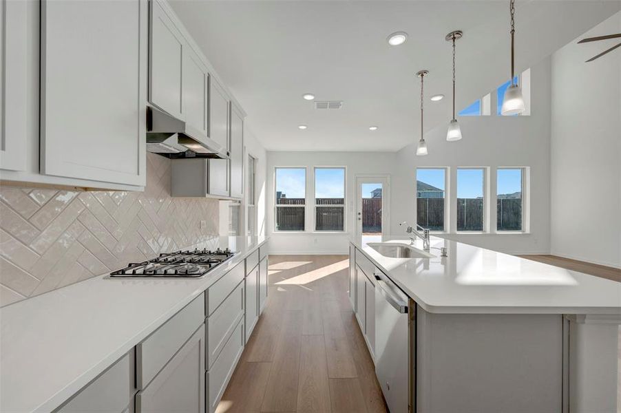 Furnished interior view inside a new home in Lily Creek at Sutton Fields, Aubrey (Image 5). Furnished interior view inside a new home in Lily Creek at Sutton Fields, Aubrey (Image 5).