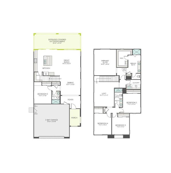 2D floor plan layout of this home in Waterston Central, Gilbert, AZ (Image 4).