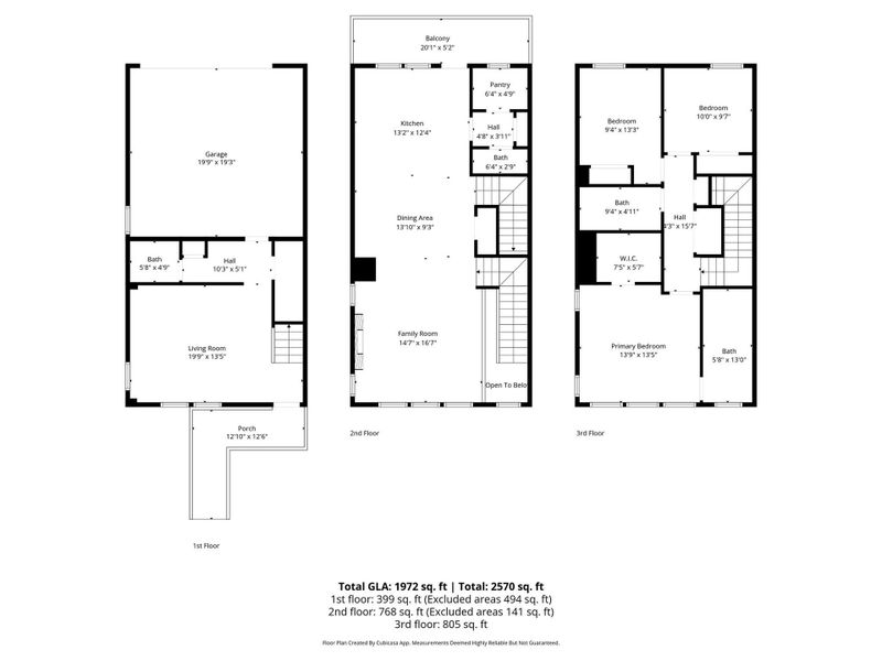 2D floor plan layout of this home in Parkside Commons, Davidson, NC (Image 5).