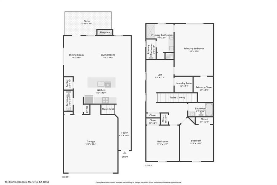 2D floor plan layout of this home in , Marietta, GA (Image 4).