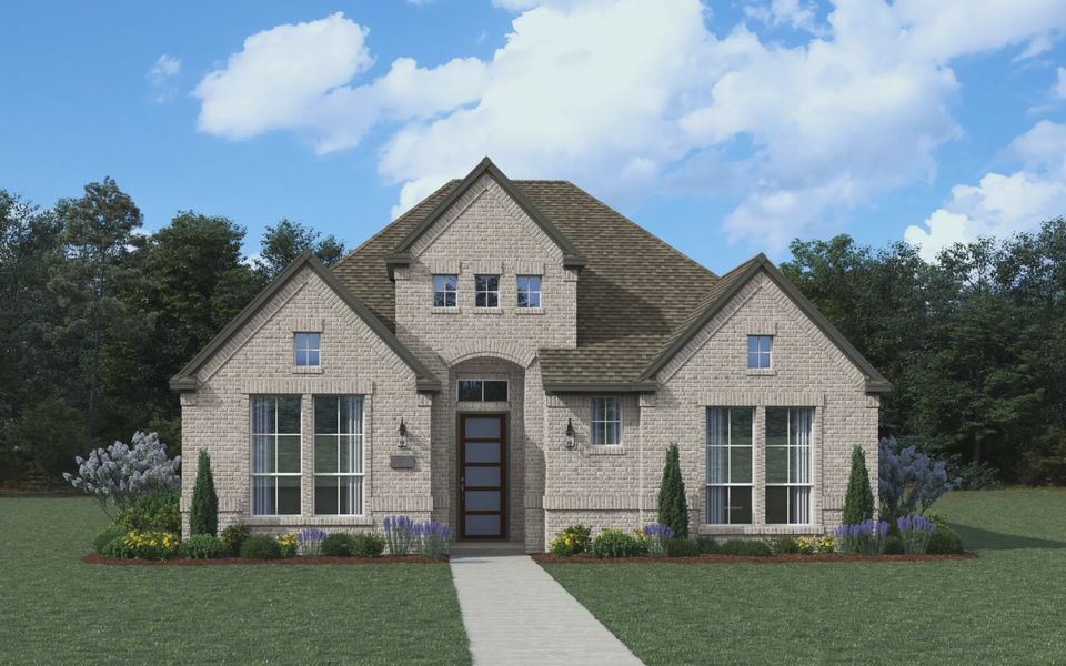 Representative exterior photo of a completed home built from the Danbury by Chesmar Homes in The Grove Frisco, Frisco, TX (Image 4).
