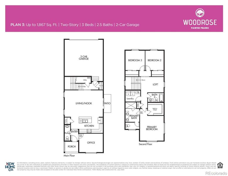 2D floor plan layout of this home in Woodrose at Painted Prairie, Aurora, CO (Image 4). 2D floor plan layout of this home in Woodrose at Painted Prairie, Aurora, CO (Image 4).