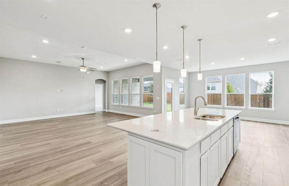 View of gathering room from kitchen