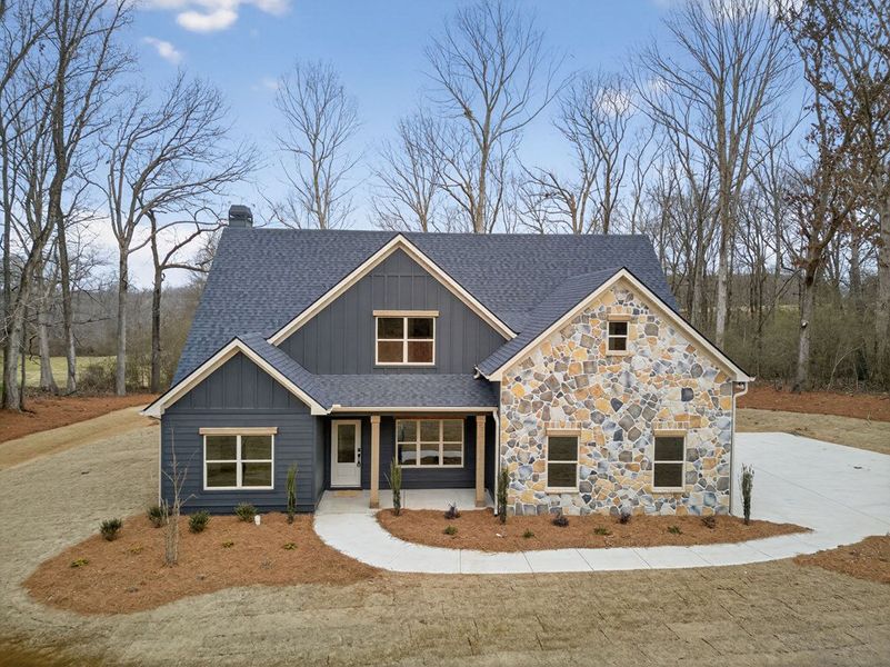 Front exterior of a new home in Blackwelder Bluff, Bowdon, GA, highlighting curb appeal (Image 27).
