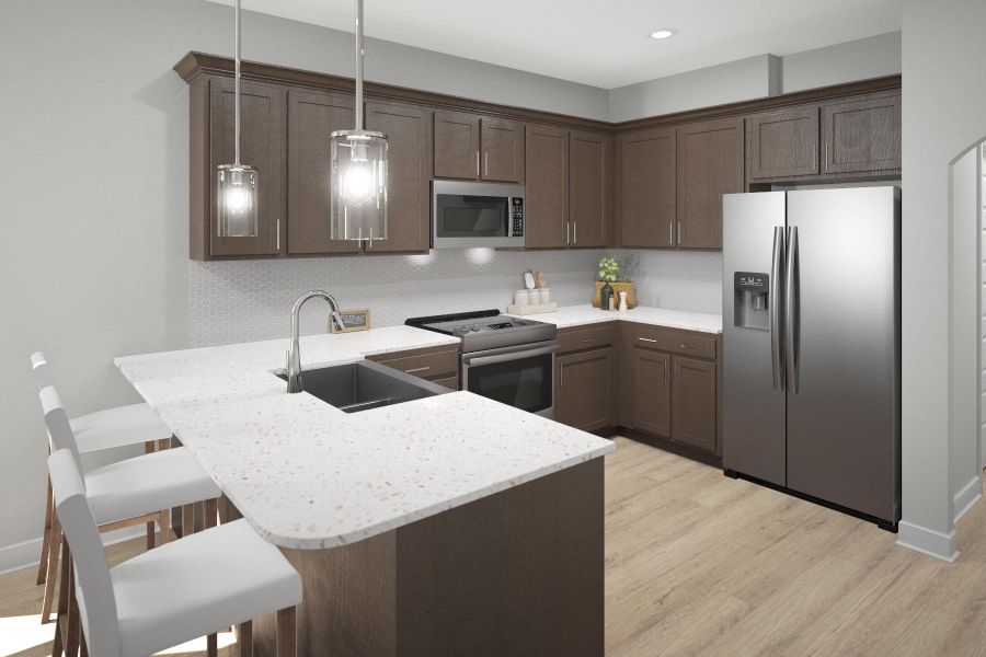 Representative furnished interior of a home built from the Aspen by Parkside Builders in The Woods, Gallatin (Image 5).