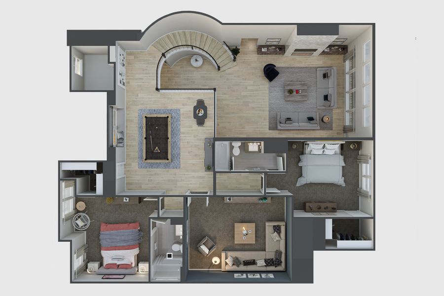2D floor plan layout for the Snyder by Tri Pointe Homes in Harvest Green, Richmond, TX (Image 6).