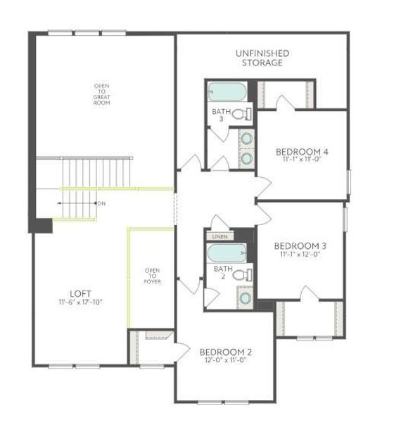 2D floor plan layout of this home in Tompkins Reserve, Katy, TX (Image 3).