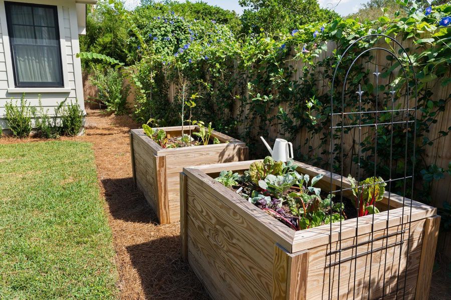 Exterior details and patio area of a home in , Charleston (Image 50).