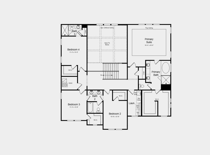 2D floor plan layout for the Tuscany by Taylor Morrison in Wayt Farm, Cumming, GA (Image 3).
