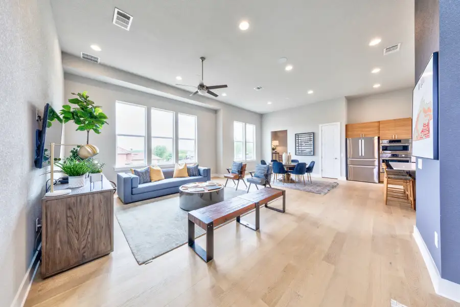 Furnished interior view inside a new home in The Brownstones at East Quarter, Dallas (Image 14).