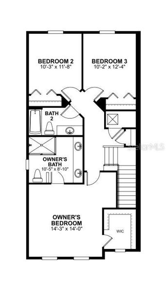 2D floor plan layout of this home in Center Lake on the Park, St. Cloud, FL (Image 6).