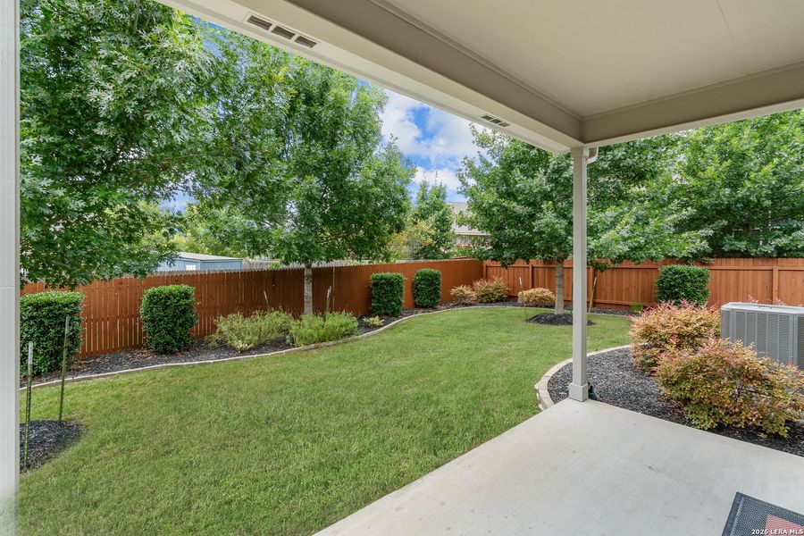 Exterior details and patio area of a home in Davis Ranch, San Antonio (Image 21).