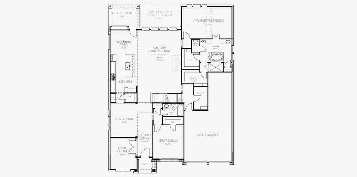 2D floor plan layout for the 3546W by Perry Homes in Windborne 100', Converse, TX (Image 4). 2D floor plan layout for the 3546W by Perry Homes in Windborne 100', Converse, TX (Image 4).