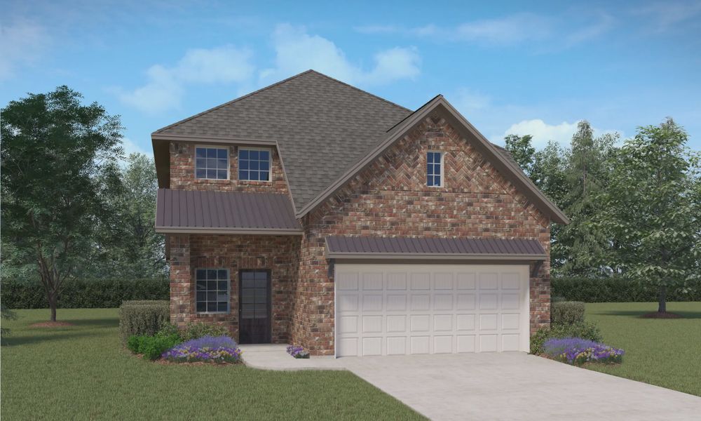 Representative exterior photo of a completed home built from the Portland by Chesmar Homes in Evergreen, Conroe, TX (Image 19).