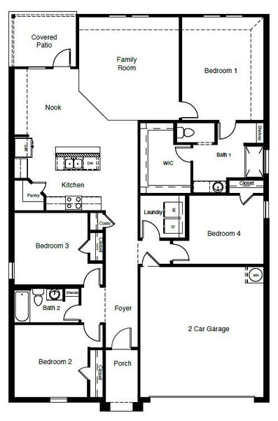 2D floor plan layout of this home in Cresson Estates, Cresson, TX (Image 3).