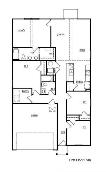 2D floor plan layout of this home in Callahan Bayou, Clyde, TX (Image 1).