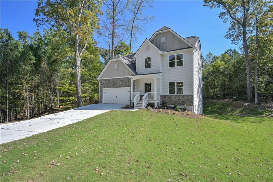 Front exterior of a new home in , Newnan, GA, highlighting curb appeal (Image 17).