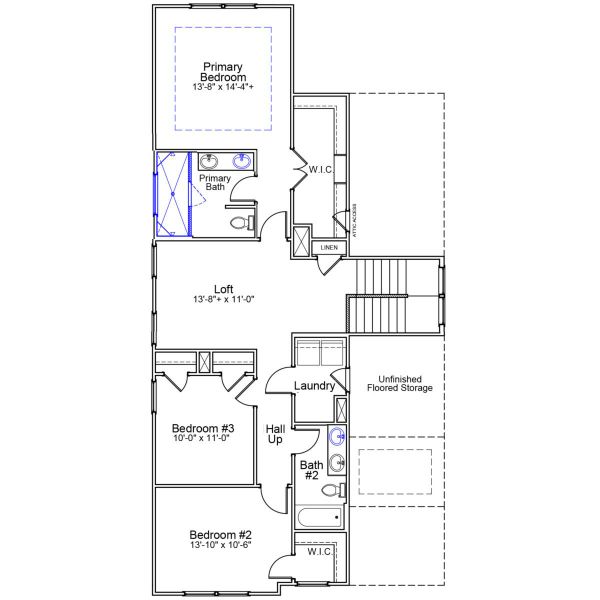 2D floor plan layout of this home in Pineland Preserve, Summerville, SC (Image 6).