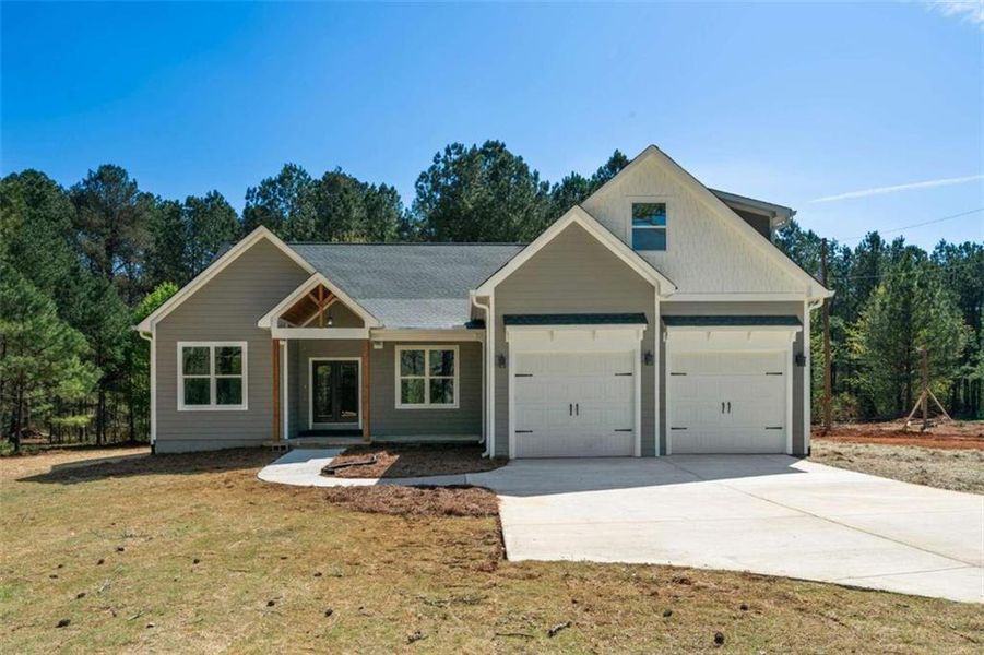 Front exterior of a new home in , Silver Creek, GA, highlighting curb appeal (Image 23). Front exterior of a new home in , Silver Creek, GA, highlighting curb appeal (Image 23).