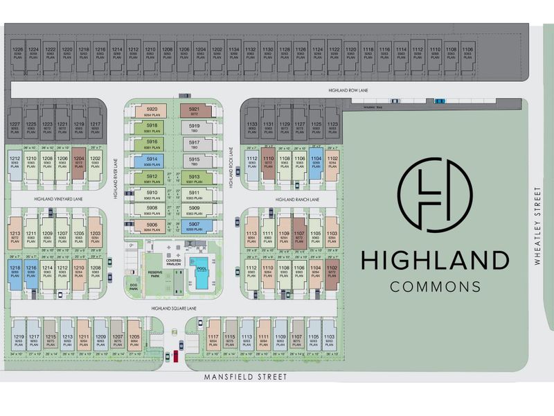 2D floor plan layout of this home in Highland Commons, Houston, TX (Image 3).