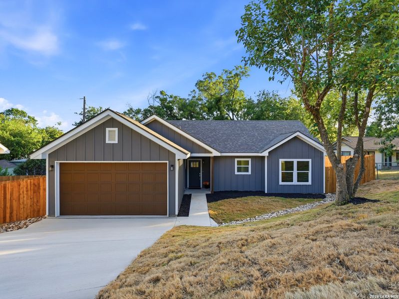 Front exterior of a new home in , Kerrville, TX, highlighting curb appeal (Image 24).