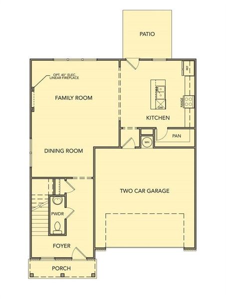 2D floor plan layout of this home in Meadow Pines, Dallas, GA (Image 2).