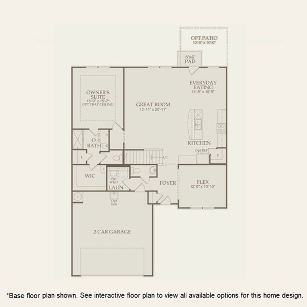 2D floor plan layout for the Hartwell by Pulte Homes in Forestwood, Longs, SC (Image 4).