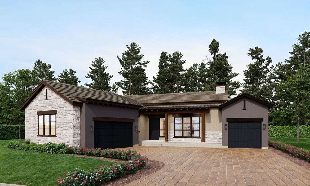 Representative exterior photo of a completed home built from the Residence 1 by Trumark Homes in The Summit at Castle Pines, Castle Pines, CO (Image 22).