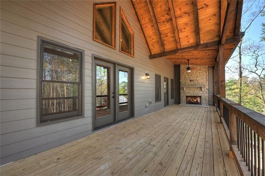 Exterior details and patio area of a home in , Ellijay (Image 32).