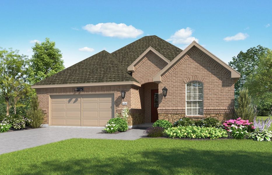 Representative exterior photo of a completed home built from the Torino by Ladera Texas in Ladera at The Reserve, Mansfield, TX (Image 21). Representative exterior photo of a completed home built from the Torino by Ladera Texas in Ladera at The Reserve, Mansfield, TX (Image 21).