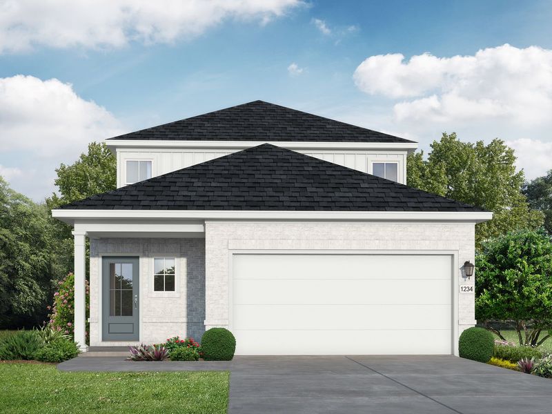 Representative exterior photo of a completed home built from the The Rio Grande I by Davidson Homes LLC in Lakes at Black Oak, Magnolia, TX (Image 6).