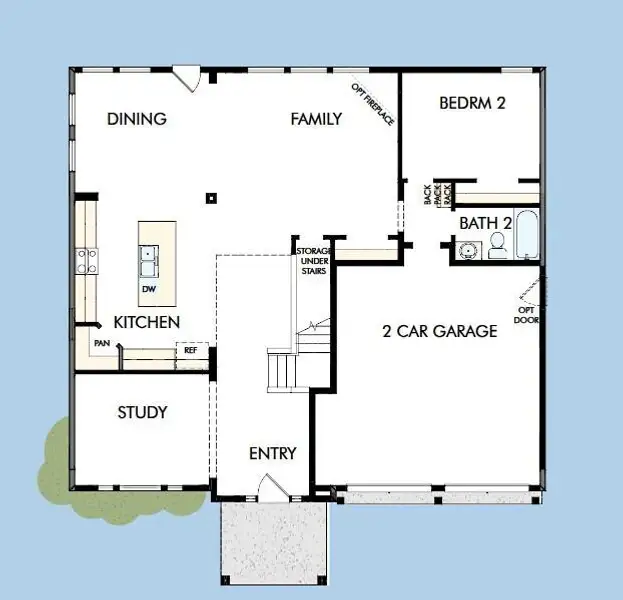 2D floor plan layout of this home in Nexton - Midtown - The Village Collection, Summerville, SC (Image 3).