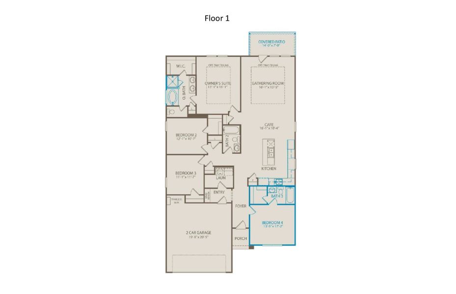 2D floor plan layout of this home in Treeline, Justin, TX (Image 5). 2D floor plan layout of this home in Treeline, Justin, TX (Image 5).