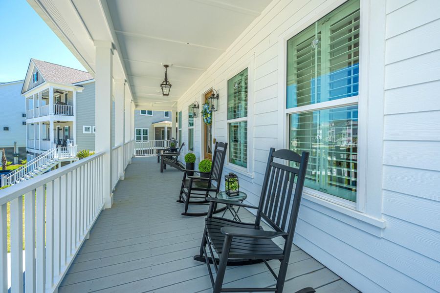 Exterior details and patio area of a home in Overlook at Copahee Sound, Awendaw (Image 3).