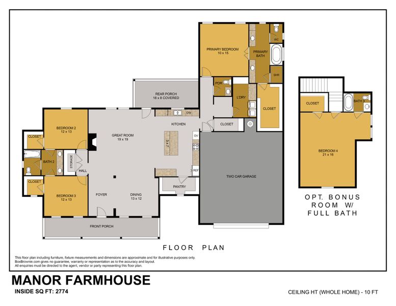 2D floor plan layout for the Manor Farm House by Trinity Classic Homes in Zion Trails, Poolville, TX (Image 4). 2D floor plan layout for the Manor Farm House by Trinity Classic Homes in Zion Trails, Poolville, TX (Image 4).