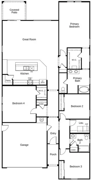 2D floor plan layout of this home in Ventana de Estrellas Enclaves, Goodyear, AZ (Image 3).