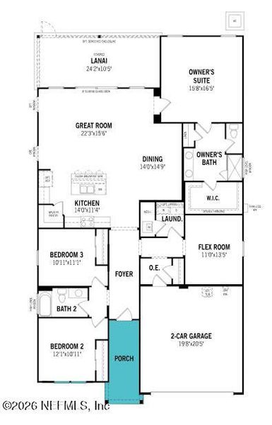 2D floor plan layout of this home in Sandridge Hills, Green Cove Springs, FL (Image 2). 2D floor plan layout of this home in Sandridge Hills, Green Cove Springs, FL (Image 2).
