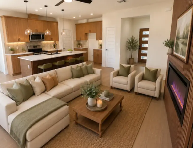 Furnished interior view inside a new home in , Schertz (Image 2). Furnished interior view inside a new home in , Schertz (Image 2).