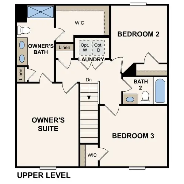 2D floor plan layout for the Aspen by Century Communities in Lakes at Black Oak, Magnolia, TX (Image 3).