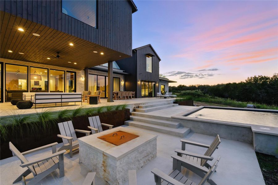 View of patio / terrace featuring a fire pit