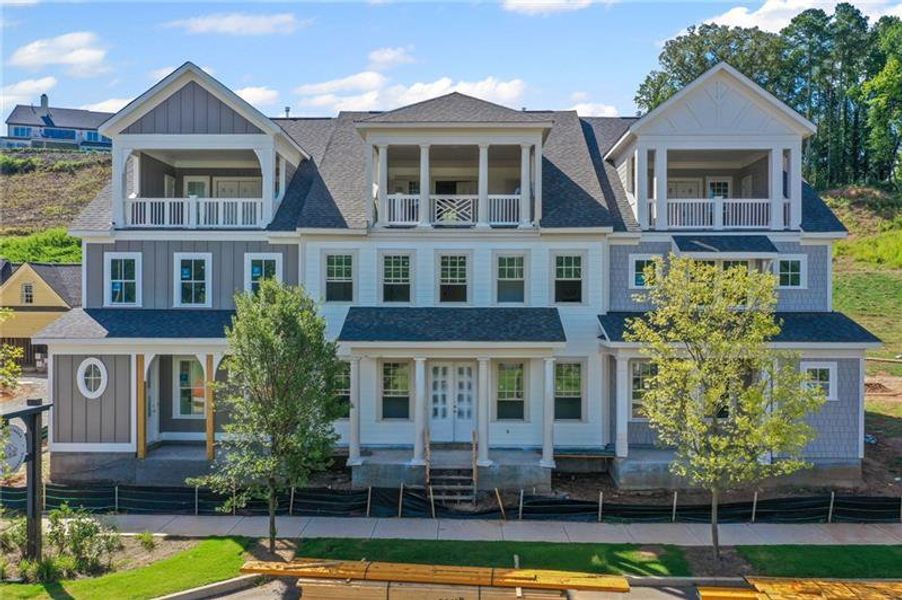 Front exterior of a new home in , Ball Ground, GA, highlighting curb appeal (Image 31). Front exterior of a new home in , Ball Ground, GA, highlighting curb appeal (Image 31).