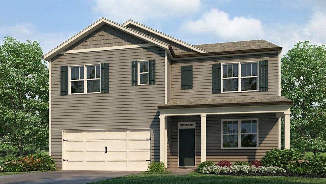 Representative exterior photo of a completed home built from the Hayden by D.R. Horton in Aurora Creek, Dallas, GA (Image 20).