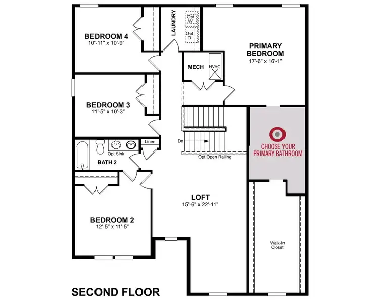 2D floor plan layout of this home in Cambridge at Steels Bridge, Canton, GA (Image 4).
