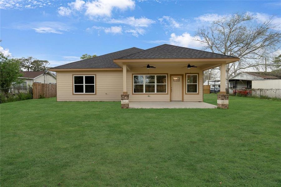 really spacious back patio