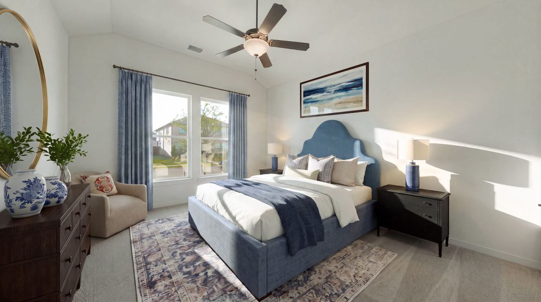 Furnished interior view inside a new home in Light Farms Brenham - 40' Lots, Celina (Image 17).