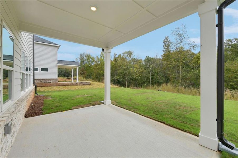 Exterior details and patio area of a home in Preserve at Mountain Creek, Pendergrass (Image 23).