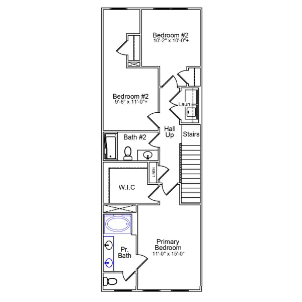 2D floor plan layout of this home in Renaissance at White Oak, Garner, NC (Image 3).